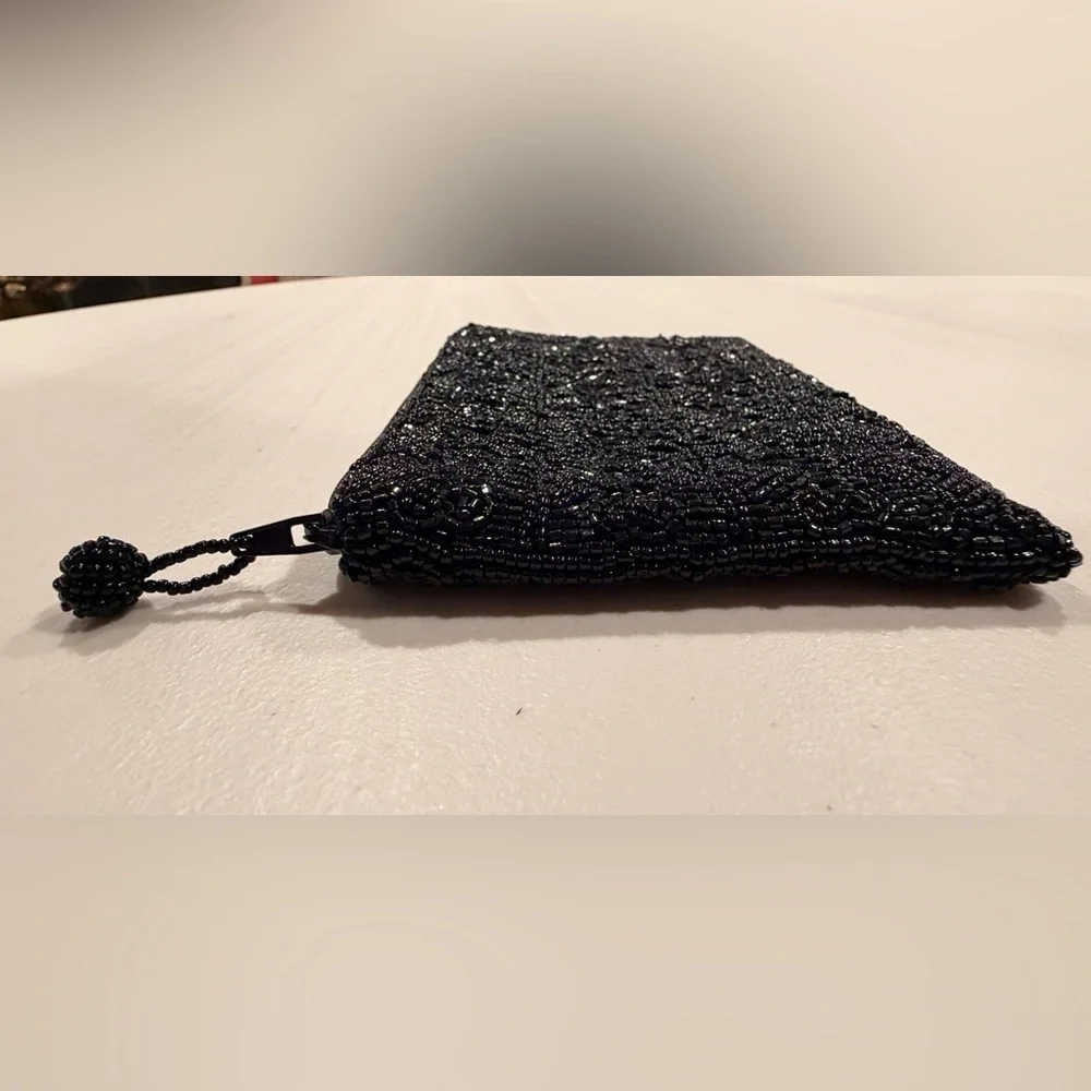 Women’s small beaded black bag